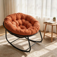 Luxury Round Rattan Rocking Chair for Living Room Balcony