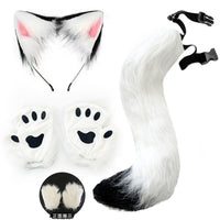 Plush Animal Paw Fingerless Gloves for Cosplay & Halloween
