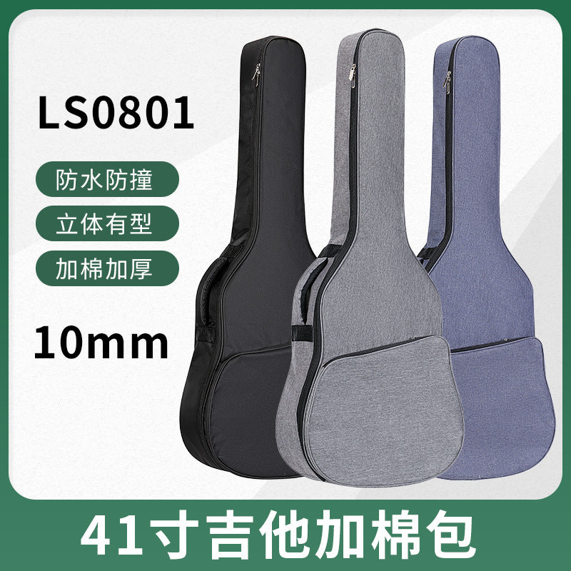 41-inch Acoustic Guitar Bag Padded Thickened Shockproof Double Shoulder Backpack Folk Guitar Case Waterproof