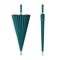 Large 24-Rib Automatic Straight Handle Umbrella for Rain and Sun