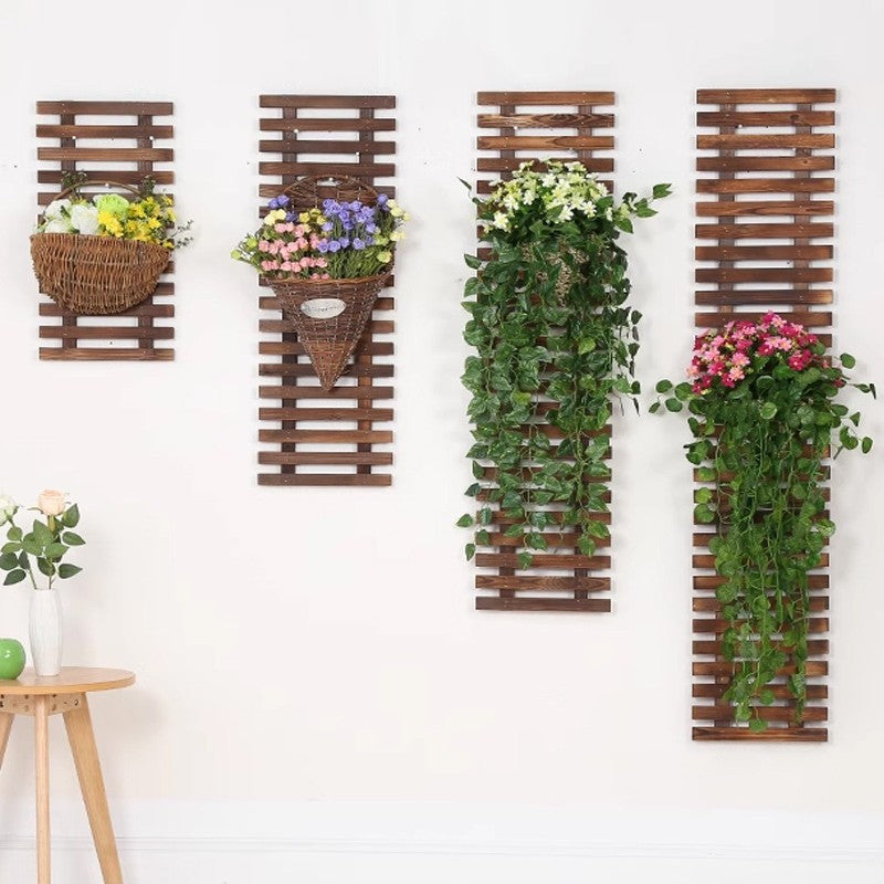 Outdoor Wall-Mounted Wooden Trellis for Climbing Plants