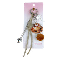 Ins Style Embossed Acrylic Coffee Keychain Bag Charm