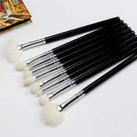 Professional Goat Hair Eyeshadow Brush Set - Portable Eye Makeup Tools