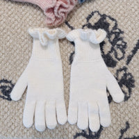 Women's Ruffled Touchscreen Wool Blend Gloves - Soft & Warm Winter Finger Gloves