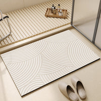 Japanese Wabi-Sabi Style Diatomaceous Earth Bath Mat, Super Absorbent Quick Dry Non-Slip Bathroom Floor Mat