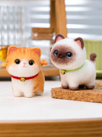 DIY Wool Felt Needle Felting Kit for Cat Doll Ornaments