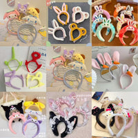 Cartoon Plush Headband for Washing Face and Hair Styling, Non-slip Sweet Hair Accessories