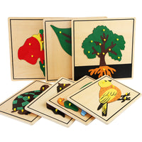 Montessori Wooden Animal Puzzle Board for Toddlers 0-3 Years