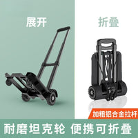 Foldable Portable Shopping Cart with Telescopic Handle for Groceries and Hauling
