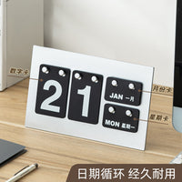 2026 Perpetual Calendar Desk Ornament with DIY Hanging Tabs, Minimalist Ins Style
