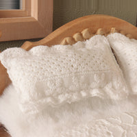 1/12 Dollhouse Lace Bedding Set for OB11 Dolls - Miniature Quilt, Sheet, and Pillows