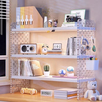 Acrylic Desktop Pegboard Shelf Organizer Multi-layer Display Storage Rack for Office Desk