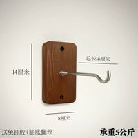 Wooden Wind Chime Wall Mount Hanger Hooks - No-Drill Adhesive for Outdoor Balcony Decor