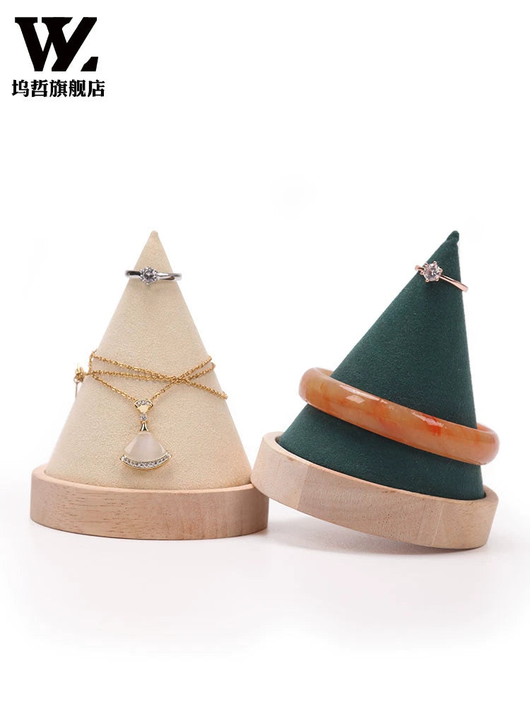 Solid Wood Jewelry Display Stand for Necklaces, Bracelets, and Bangles