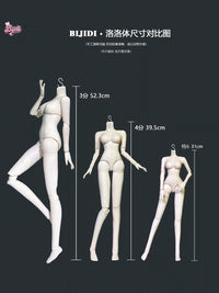 Luo Luo BJD Doll Body with Makeup Head, Clothes, and Wig for 1/3, 1/4, 1/6 Scale Dolls
