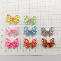 Glitter Sequin Bow Resin Cabochons for DIY Crafts