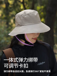Quick-Dry UV Protection Bucket Hat with Windproof Strap for Outdoor Activities