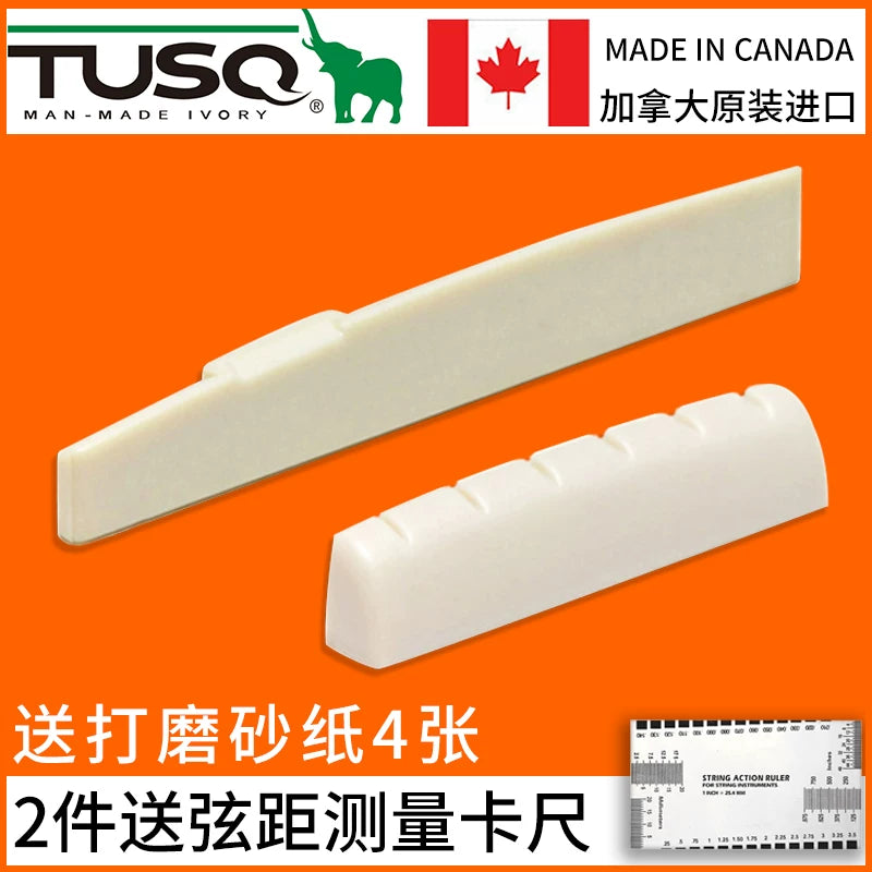 TUSQ Artificial Ivory Folk Classical Guitar Bridge Saddle Nut Pins
