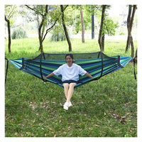 Portable Outdoor Double Hammock with Sunshade, Anti-Roll, Quick Setup for Camping and Relaxation