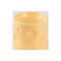Cheese Shaped Ceramic Pet Bowl for Cats and Dogs - Elevated Design for Neck Protection