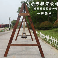 Outdoor Solid Wood Swing Chair for Patio Yard Balcony - Anti-Corrosion Multi-Person Rocking Chair