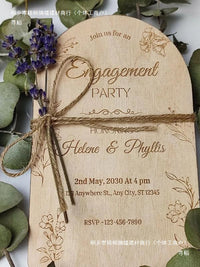 Wedding Arch Wooden Forest Style Invitation Cards for Weddings, Birthdays, and Class Reunions
