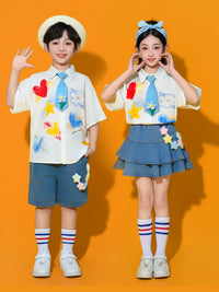Kids' Cheerleader Dance Costume Set for School Performances & Sports Events