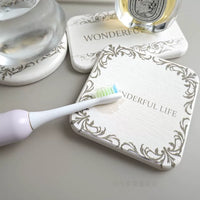 Diatomaceous Earth Absorbent Mat for Bathroom Countertops and Soap Dishes