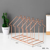 Mingqiang Nordic INS Minimalist Iron Art Bookends Desktop Book Holder Magazine Rack