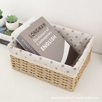 Hand-Woven Storage Basket for Home Desktop Bedroom Keys Sundries Cosmetics Toys Snacks