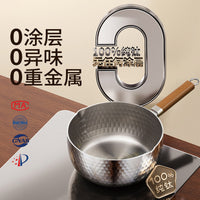 3-Layer Titanium Non-Stick Milk Pot with Lid, Small Saucepan for Baby Food, Noodles, Frying, and Steaming