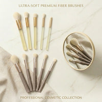 LOOTESI 5-Piece Diamond Pattern Makeup Brush Set with Storage Barrel, Soft Bristle Portable Cosmetic Tools for Powder, Blush, Eyeshadow