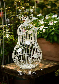 Iron Art Pumpkin Birdcage Hanging Candle Holder Lantern Garden Ornament