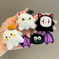 Halloween Plush Bat Ghost Pumpkin Spider Devil Keychain Bag Charm