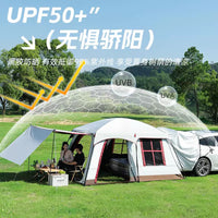 SUV Car Tail Extension Tent Outdoor Camping Shelter with Rainproof Design and Chimney Port