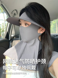 UV Protection Full Face Mask with Neck Flap and Hat for Cycling and Sun Protection