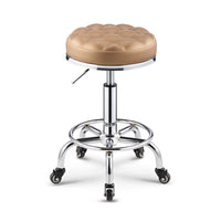 Adjustable Swivel Salon Stool with Wheels for Bar, Home, and Nail Tech Use