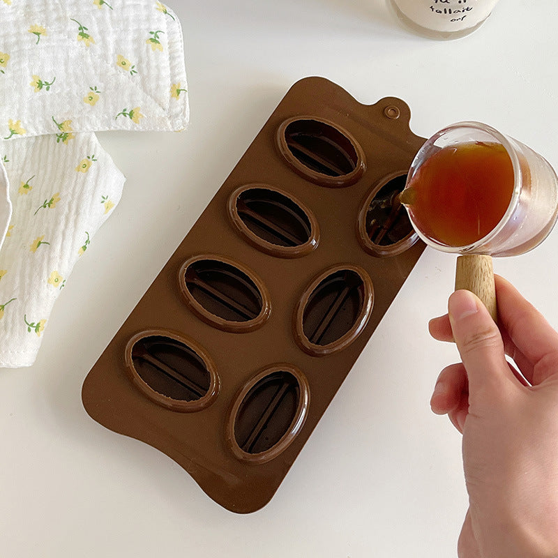 Muni Coffee Bean Silicone Ice Cube Tray Mold for Home Use, Quick Freeze Ice Maker, Creative Food-Grade Ice Block