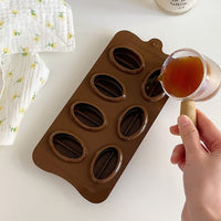 Muni Coffee Bean Silicone Ice Cube Tray Mold for Home Use, Quick Freeze Ice Maker, Creative Food-Grade Ice Block