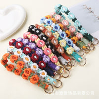 INS Style Daisy Flower Woven Phone Charm Lanyard Keychain Bag Pendant for Women