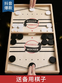 Wooden Fast Sling Puck Game Board, 3-in-1 Foldable Tabletop Game for Kids and Adults