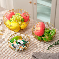 Nordic Style Iron Art Fruit Basket for Living Room Tabletop Snacks and Candies, Creative Home Storage Tray