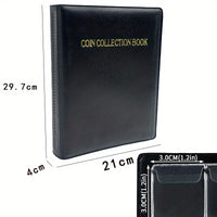 Large Capacity 420-Pocket Coin Collection Album for Commemorative Coins, Stickers, and Badges