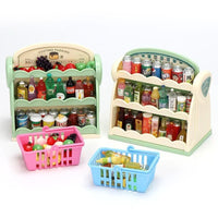 Miniature Dollhouse Supermarket Shelf Display Stand for Snacks and Drinks