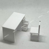 1:12 Scale Miniature 3D Printed Computer Desk for Dollhouse Scenes