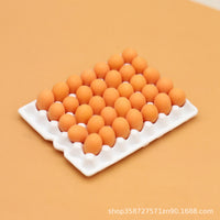 Miniature Simulation Egg Tray with Eggs Dollhouse Food Model Play Toy