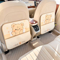 Cute Cartoon Car Seat Back Protector Kick Mat for Kids - Universal Anti-Dirty Pad