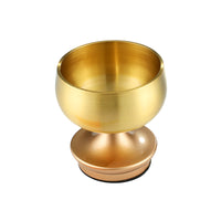 Japanese-Style Brass Singing Bowl Set with Lotus Base for Meditation and Buddhist Rituals