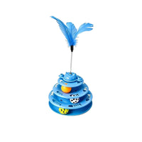 Interactive Cat Turntable Toy with Teasing Wand for Mental Stimulation and Play