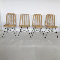Modern Woven Rattan Dining Chair for Outdoor Patio and Balcony